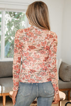 Floral Print Mesh Top