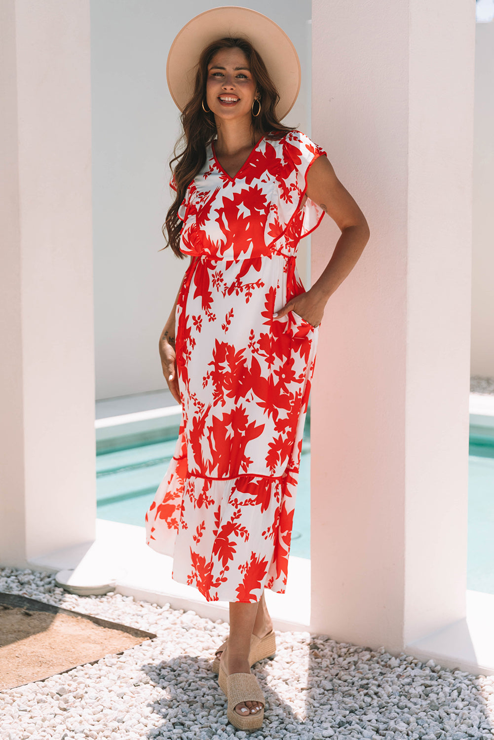 Poppy Floral Print Maxi Dress