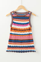 Marrakesh Stripe Crochet Knit Tank