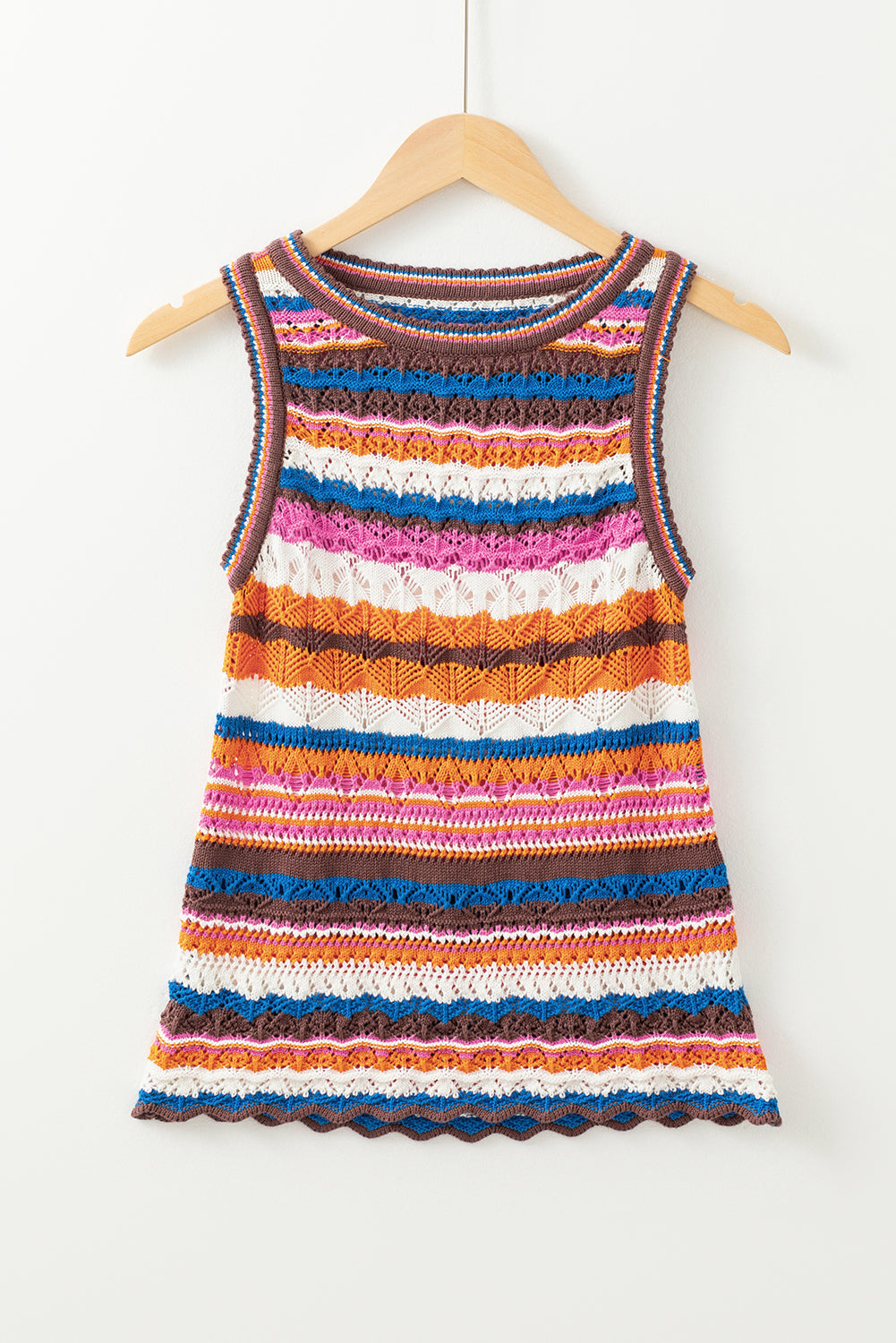 Marrakesh Stripe Crochet Knit Tank