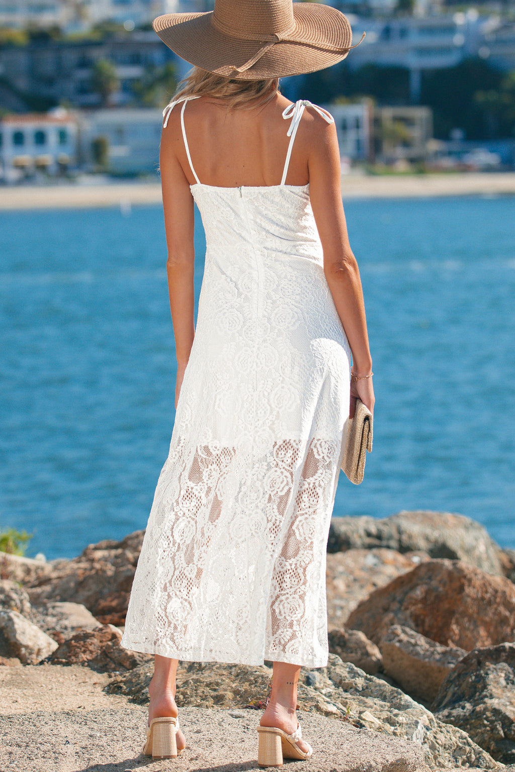 White Lace Midi Dress
