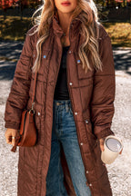 Chestnut Quilted Midi Puffer Jacket