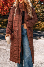 Chestnut Quilted Midi Puffer Jacket