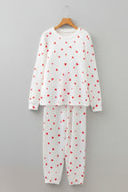 White Heart Print Lounge Set