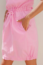 Bubblegum Drawstring Parachute Dress