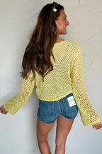 Scalloped Pointelle Knit Sweater