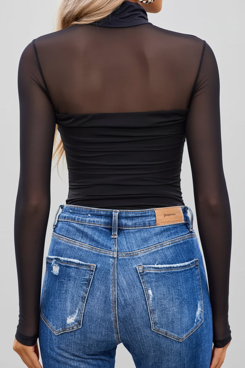 Sheer Mesh Panel Top