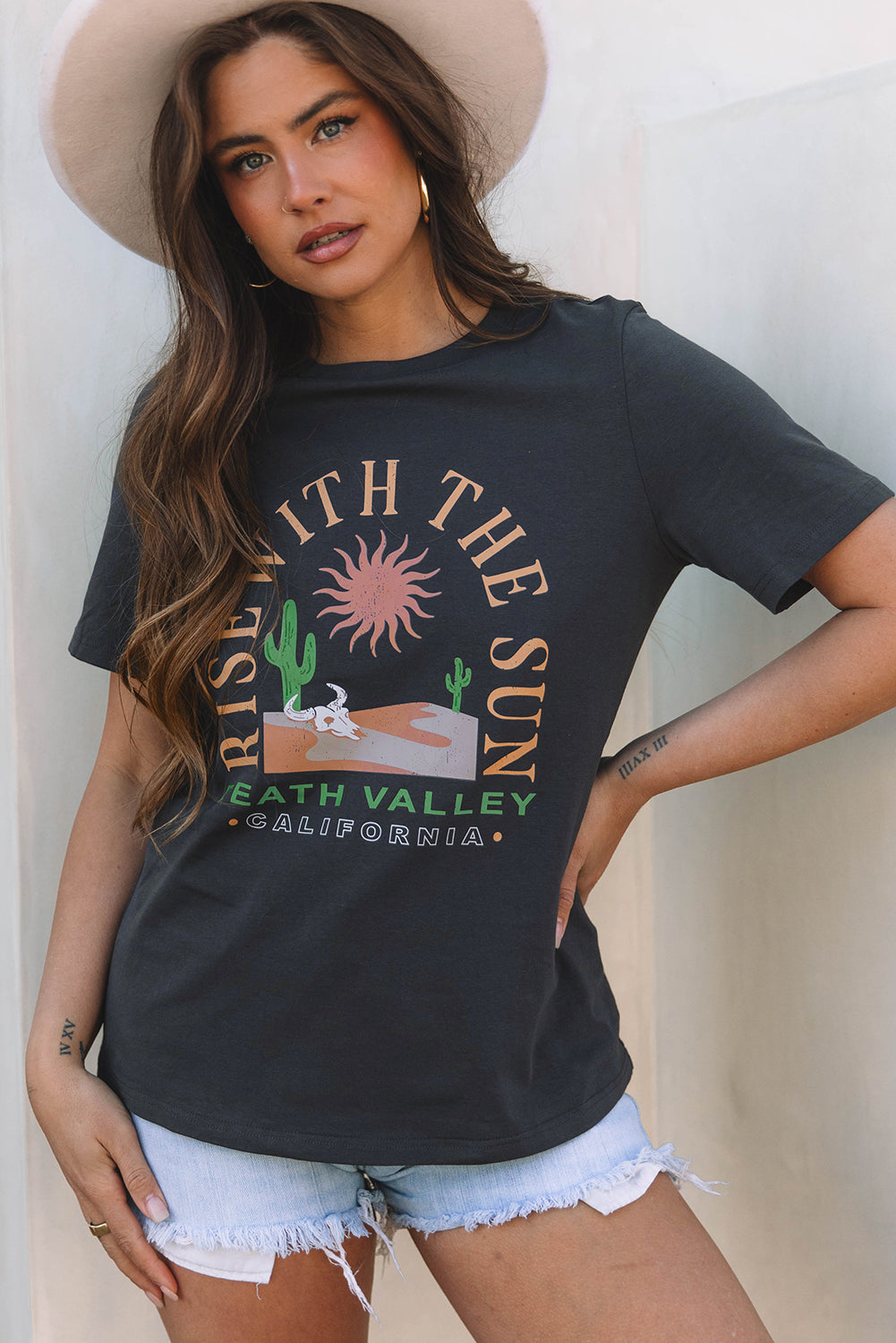 Charcoal Rise With The Sun Graphic Tee