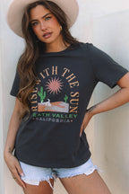 Charcoal Rise With The Sun Graphic Tee