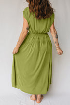 Matcha Smocked Waist Maxi Dress