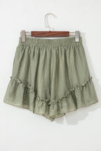 Sage Ruffle-Hem Tie-Waist Shorts