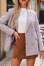 Mauve Checked Tweed Blazer