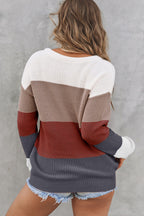 Colourblock Ribbed Knit Sweater