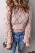 Blush Pointelle Diamond Knit Sweater