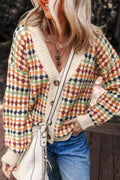 Multicolour Dotted Knit Cardigan