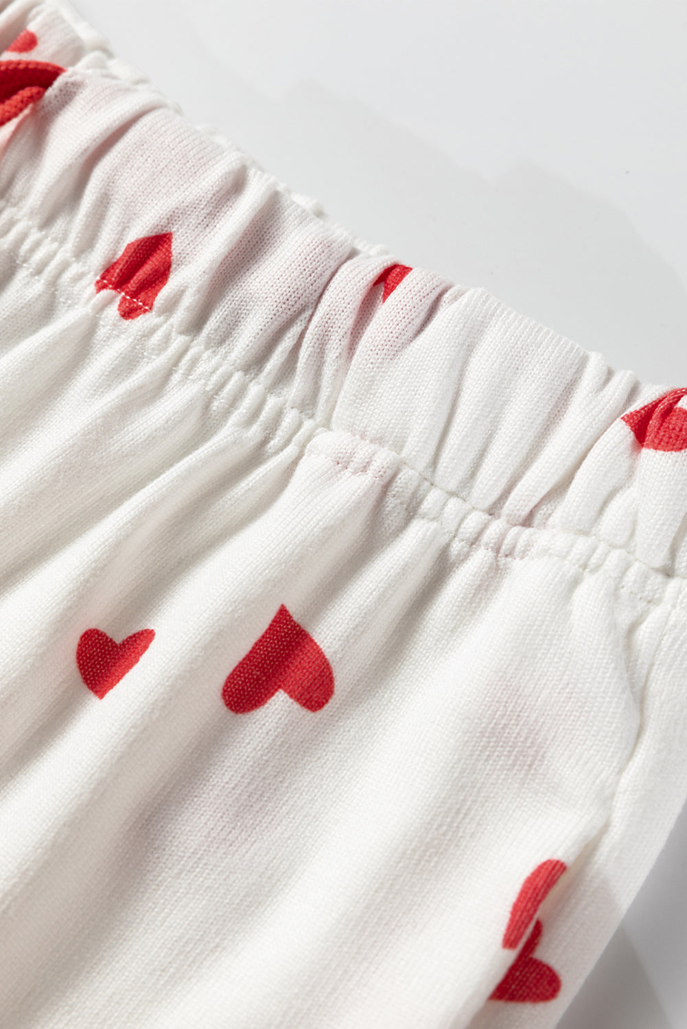 White Heart Print Lounge Set