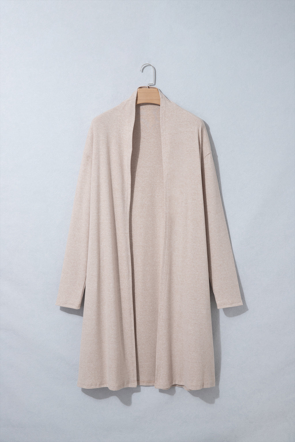 Oatmeal Open Front Longline Cardigan
