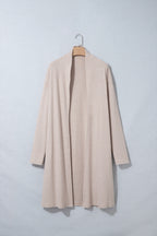 Oatmeal Open Front Longline Cardigan