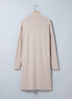 Oatmeal Open Front Longline Cardigan