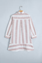 Blush Striped Collared Shirt Dress