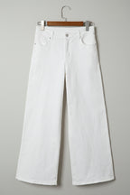 White Wide-Leg Jeans