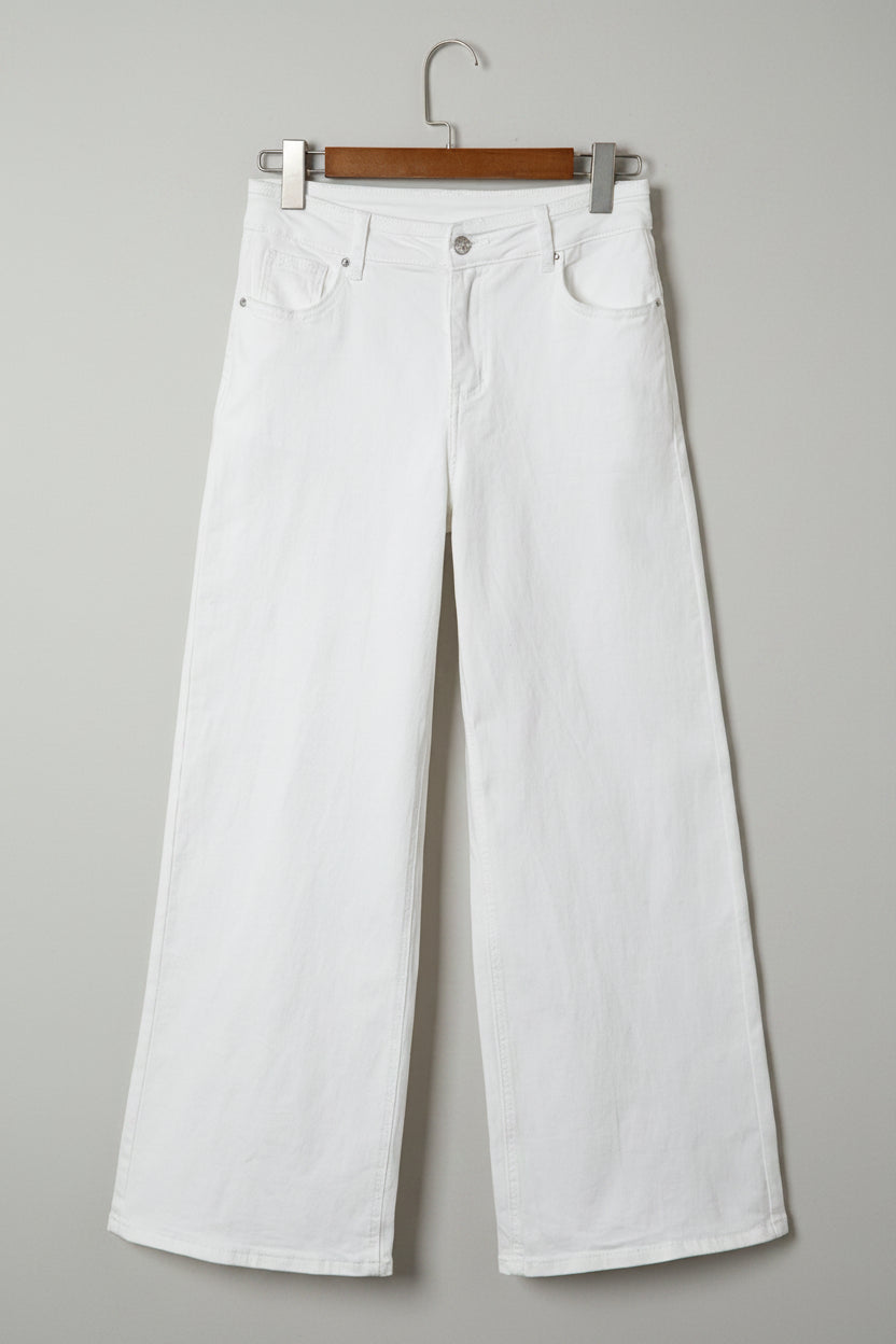 White Wide-Leg Jeans