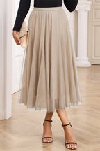 Vanilla Tulle Midi Skirt