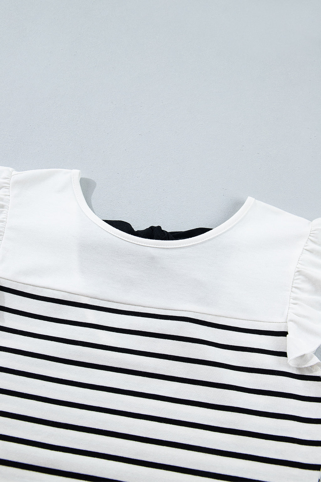 Black and White Stripe Bow Back Top