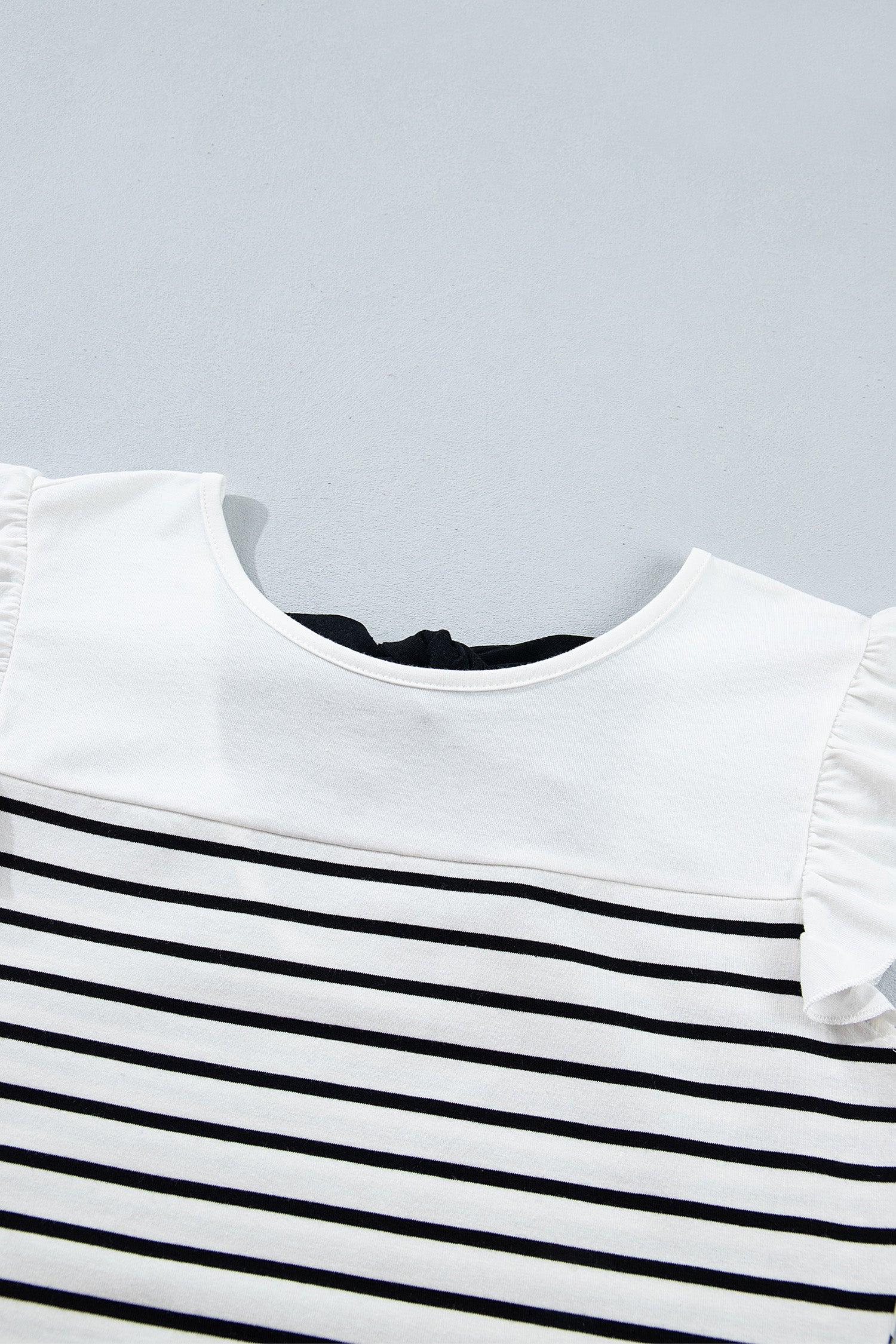 Black and White Stripe Bow Back Top