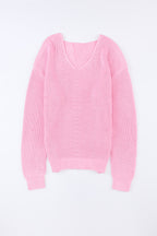 Bubblegum V-Neck Knit Sweater