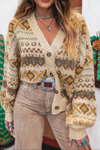 Oatmeal Mustard Fair Isle Cardigan