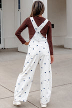 Polka Dot Barrel Leg Overalls