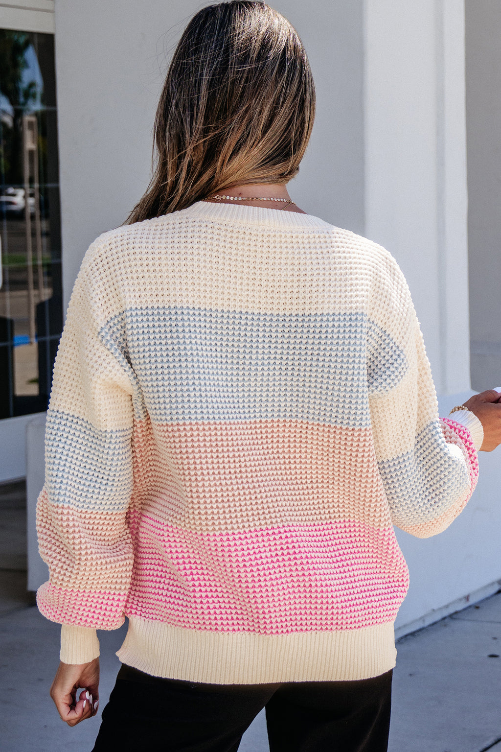 Sorbet Colourblock Waffle Knit Sweater