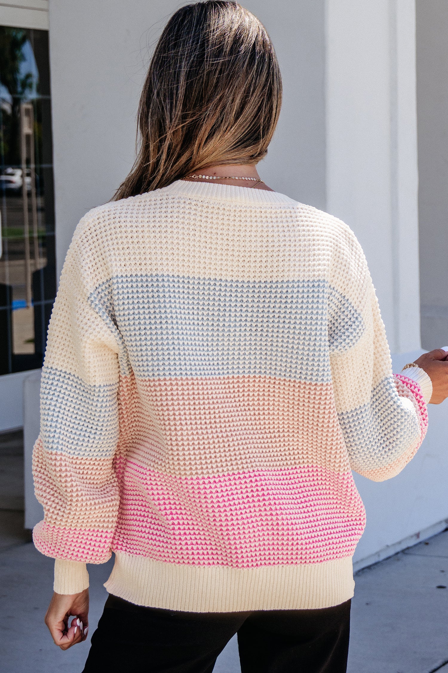 Sorbet Colourblock Waffle Knit Sweater