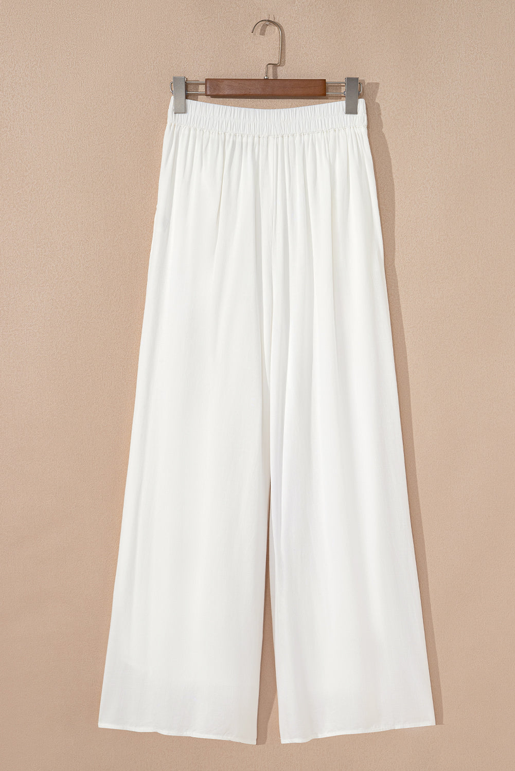 White Pleated Palazzo Pants
