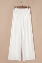 White Pleated Palazzo Pants