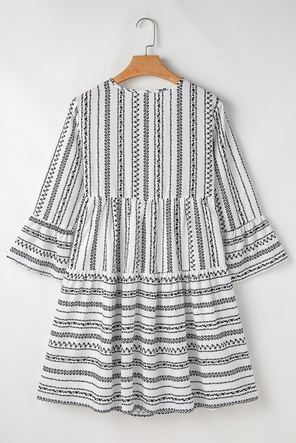 Black and White Geometric Print Mini Dress