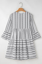 Black and White Geometric Print Mini Dress