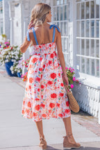 Wildflower Tie Strap Midi Dress