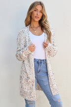 Cream Confetti Knit Open-Front Cardigan