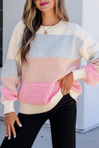 Sorbet Colourblock Waffle Knit Sweater