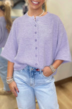 Button-Front Knit Cardigan