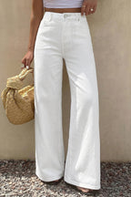 White Wide-Leg Jeans