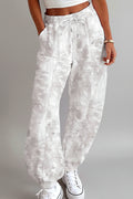 Grey Botanical Print Joggers