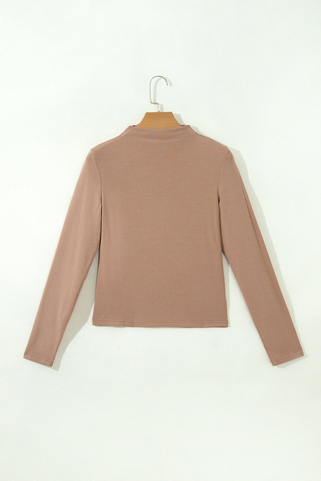Almond High Neck Long Sleeve Top