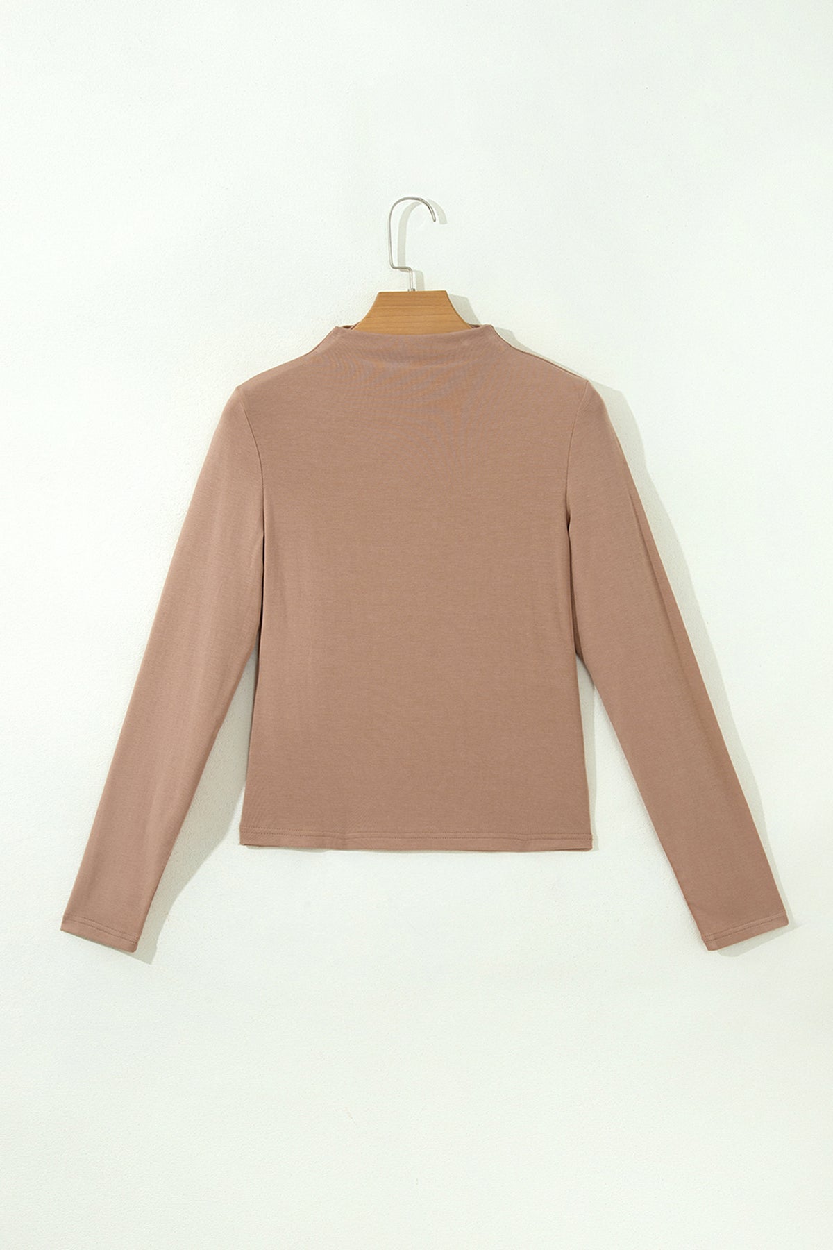 Almond High Neck Long Sleeve Top