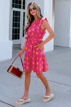Fuchsia Polka Dot Belted Dress