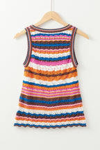Marrakesh Stripe Crochet Knit Tank