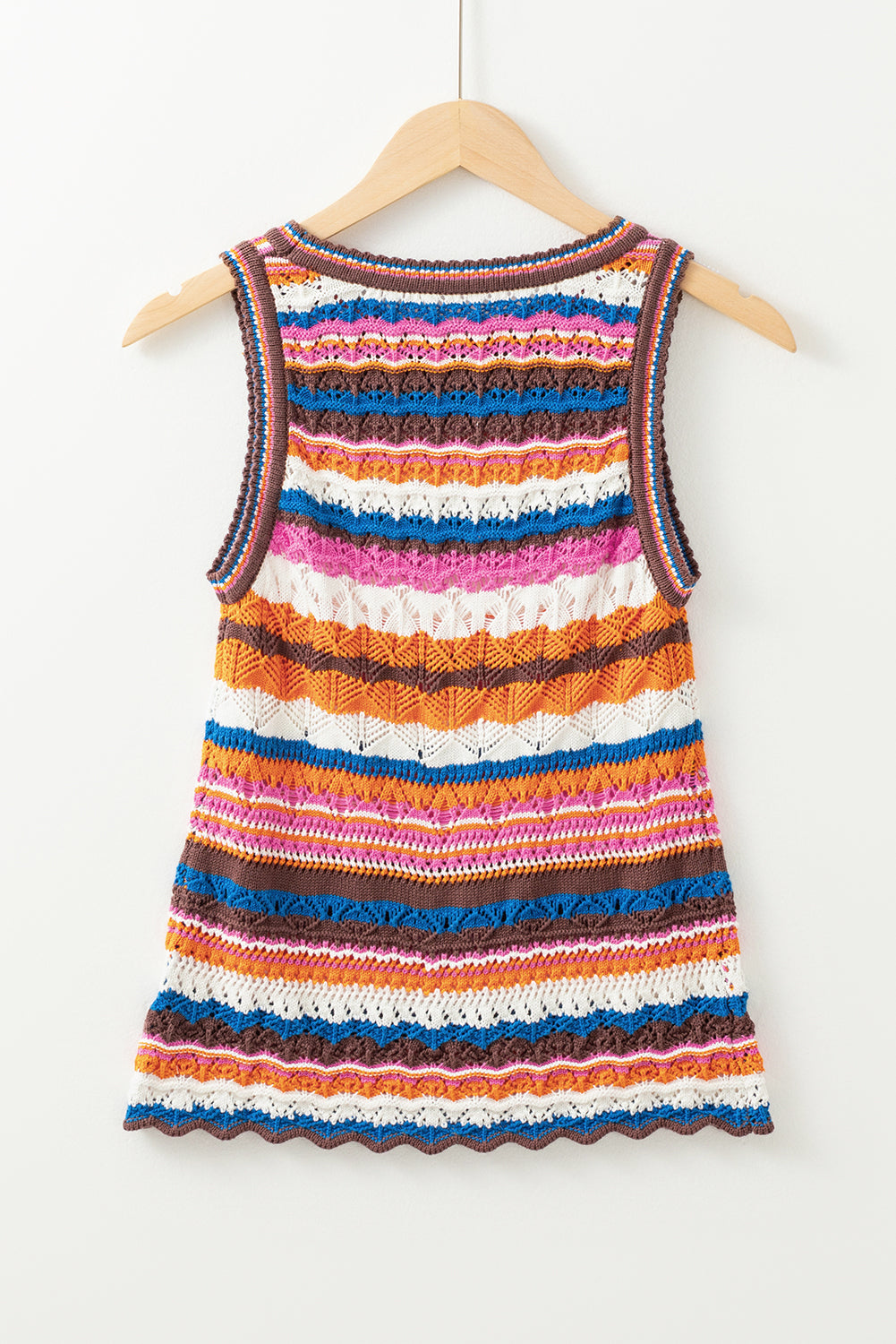 Marrakesh Stripe Crochet Knit Tank