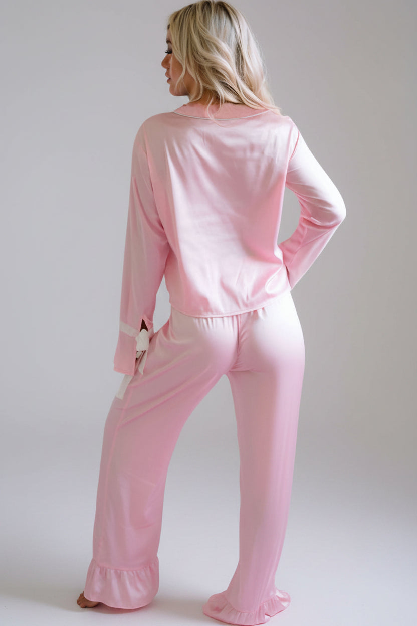 Blush Satin Lounge Set